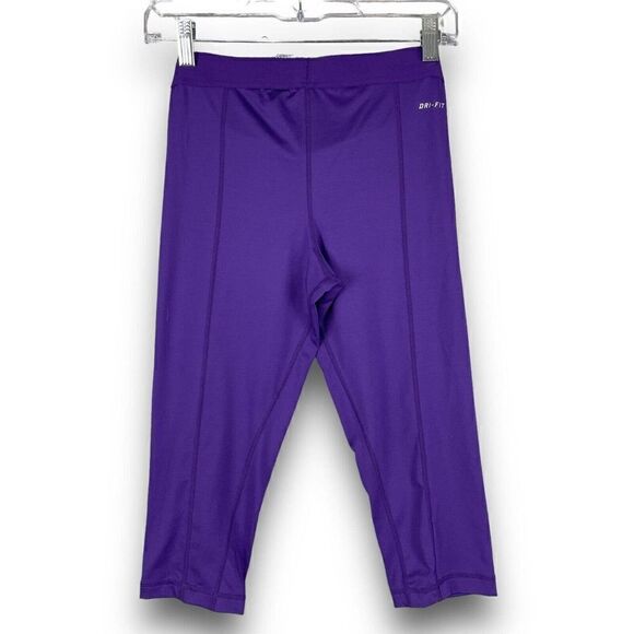 NIKE Dri Fit Pro Base Layer Womans Capri Athletic Medium Purple - Picture 7 of 10